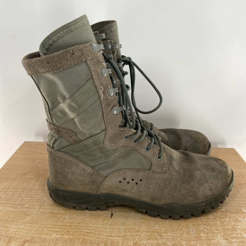 Belleville Men's 11 W Combat Boots Sage Green Suede Vibram Military USA Work